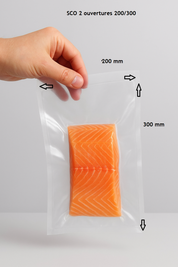 SACHETS SOUS VIDE A DEUX OUVERTURES 200/300 (SCO 2 ouvertures)